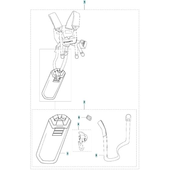 Harness for Husqvarna 536LiR Battery Brushcutter