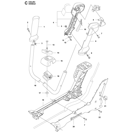 Handle Assembly For Husqvarna 536LiRx Brushcutters