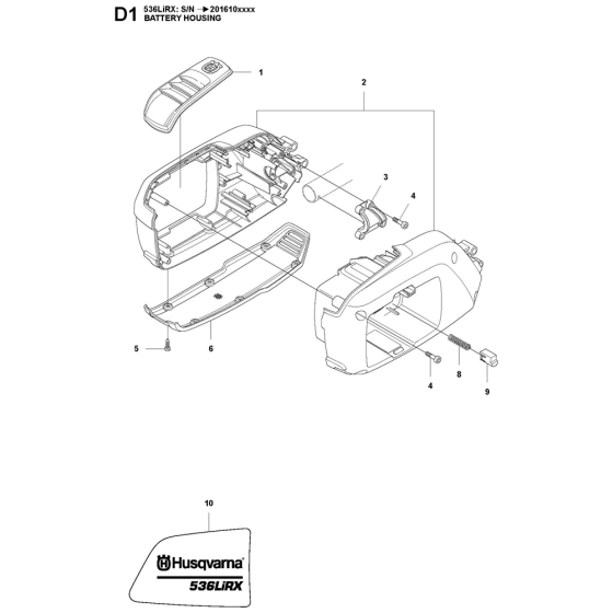 Housing Assembly For Husqvarna 536LiRx Brushcutters