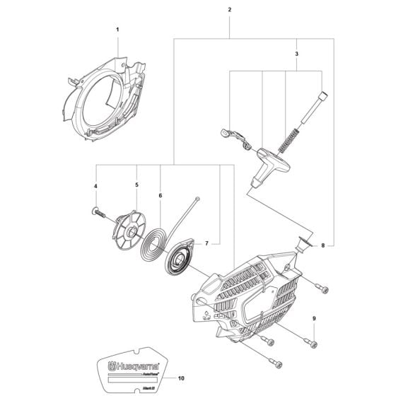 Starter Assembly for Husqvarna 540XP Mark III Chainsaw