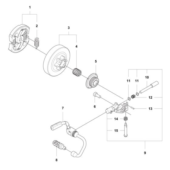 Clutch, Oil Pump Assembly for Husqvarna 540XP Mark III Chainsaw