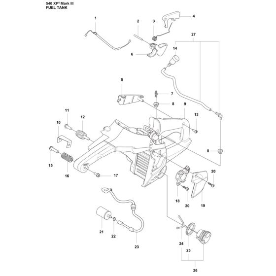 Fuel Tank Assembly for Husqvarna 540XP Mark III Chainsaw