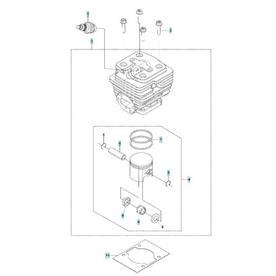 Cylinder Assembly for Husqvarna 541RB Brushcutter