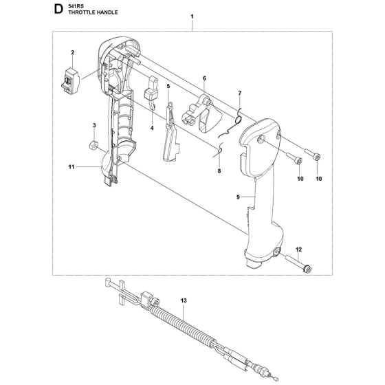 Throttle Controls Assembly For Husqvarna 541RS Brushcutters