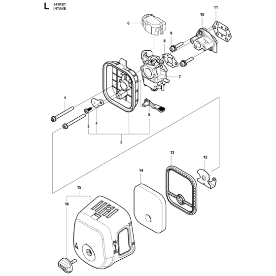 Carburetor & Air Filter Assembly For Husqvarna 541RST Brushcutters