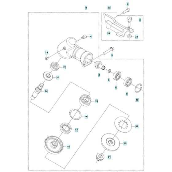 Gear Assembly for Husqvarna 543RB Brushcutter