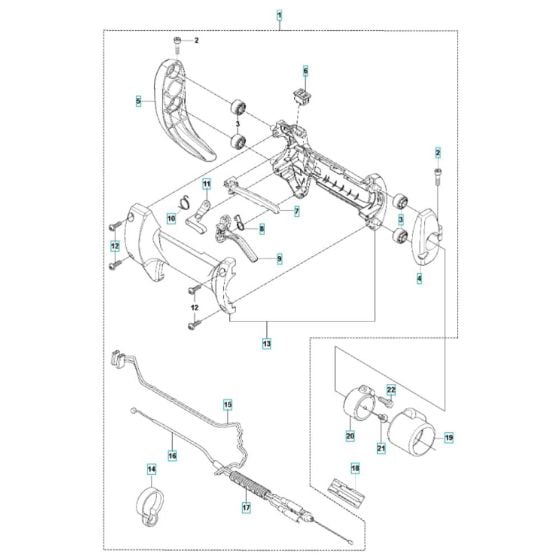 Throttle Assembly for Husqvarna 543RB Brushcutter