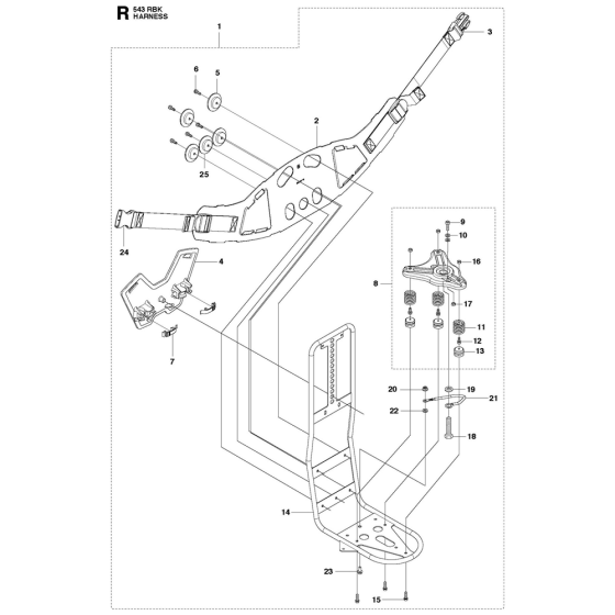 Harness Assembly For Husqvarna 543RBK Brushcutters