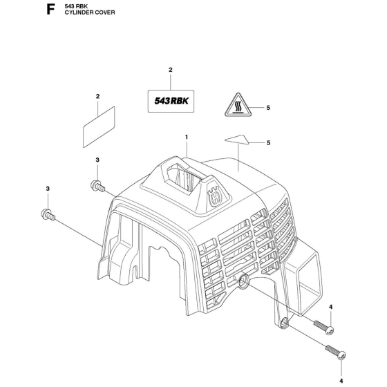 Cylinder Cover Assembly For Husqvarna 543RBK Brushcutters