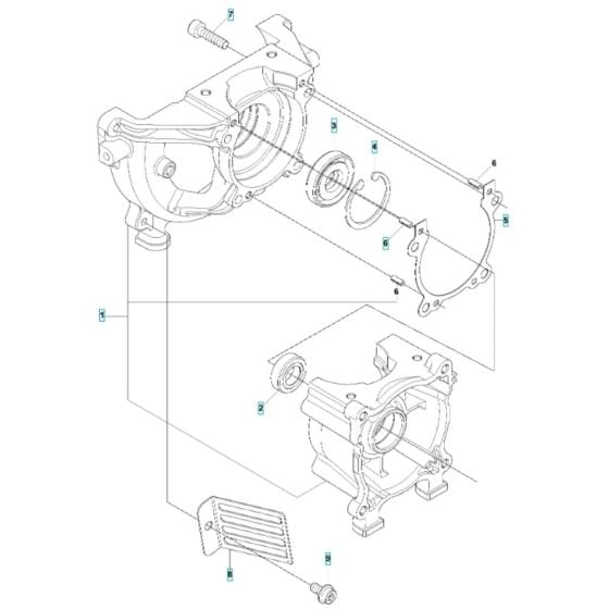 Crankcase Assembly for Husqvarna 543RBS Brushcutter