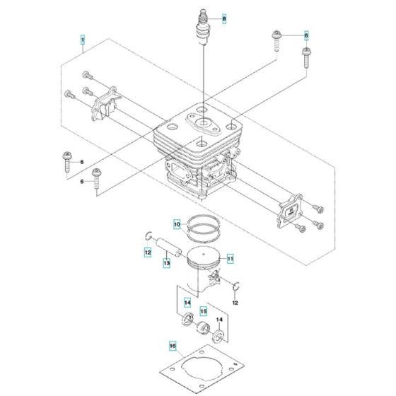 Cylinder Assembly for Husqvarna 543RBS Brushcutter