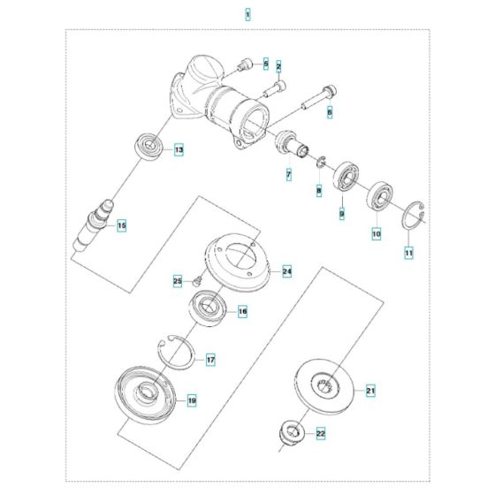 Gear Assembly for Husqvarna 543RBS Brushcutter