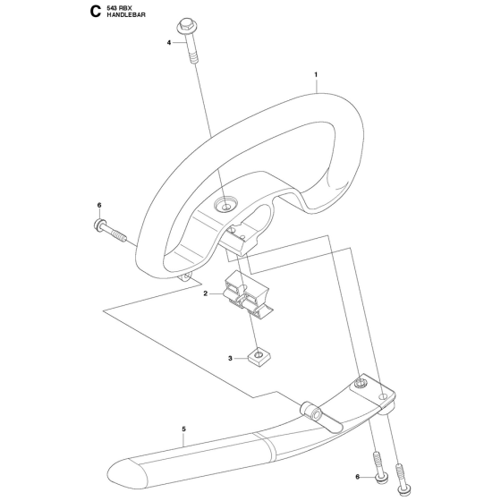 Handle Assembly For Husqvarna 543RBX Brushcutters