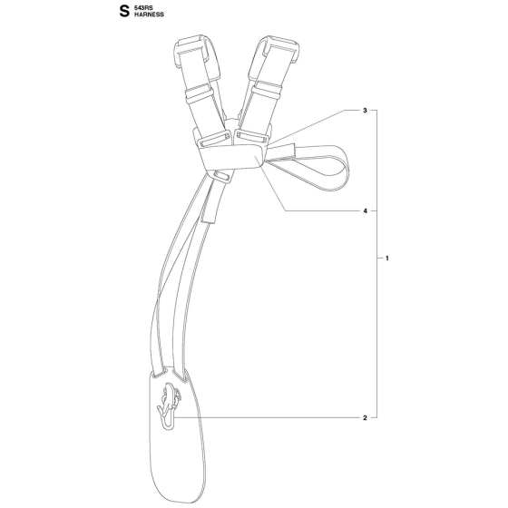 Harness Assembly For Husqvarna 543RS Brushcutters