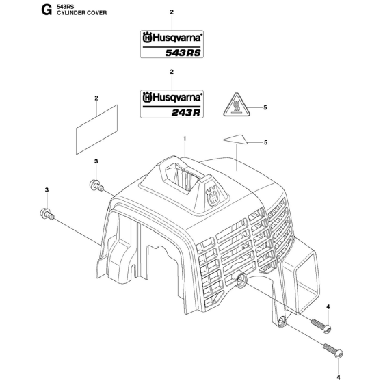 Cylinder Cover Assembly For Husqvarna 543RS Brushcutters