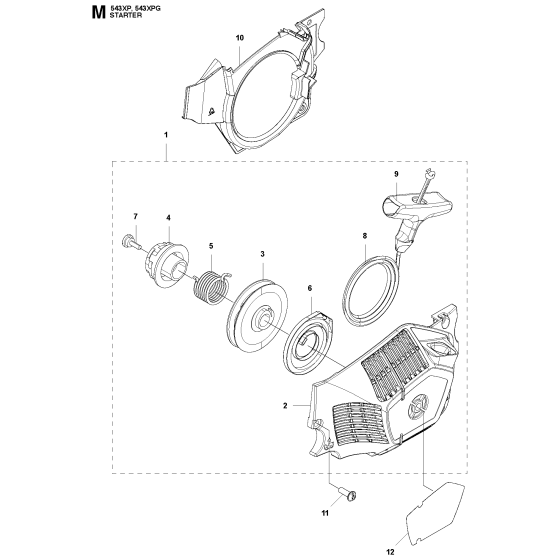 Starter Assembly For Husqvarna 543XP Chainsaw 