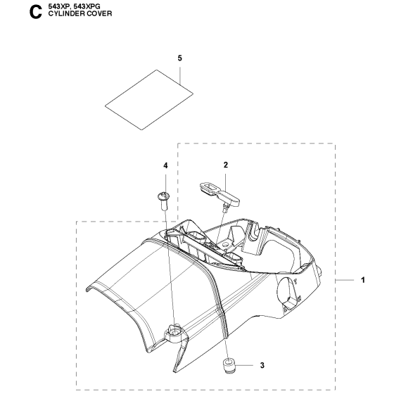 Cylinder Cover Assembly For Husqvarna 543XPG Chainsaw 