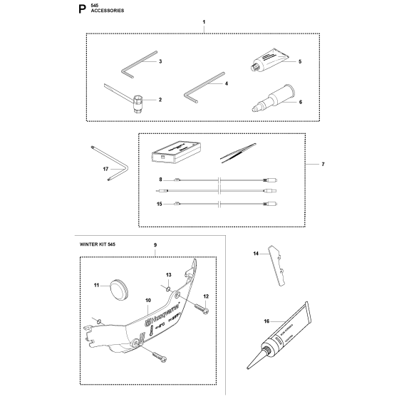 Accessories Assembly For Husqvarna 545 Chainsaw 