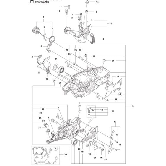 Crankcase Assembly for Husqvarna 545 Mark II Chainsaw