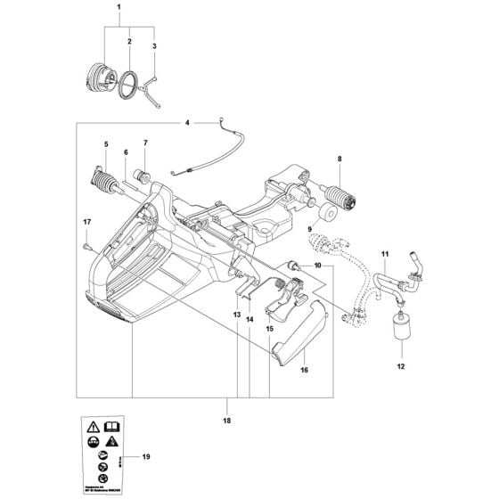 Fuel Tank Assembly for Husqvarna 545 Mark II Chainsaw