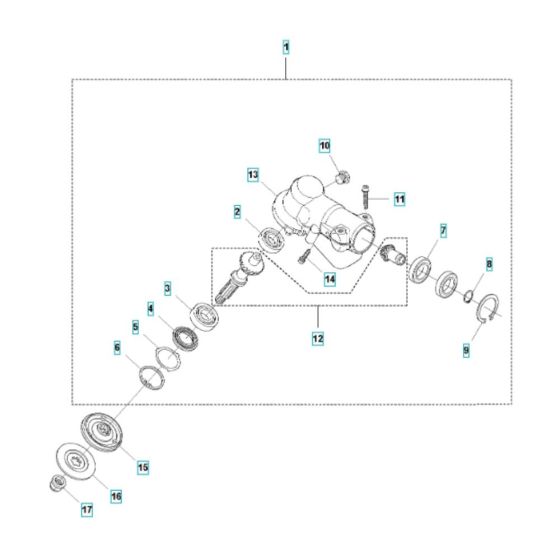 Bevel Gear Assembly for Husqvarna 545F Brushcutter