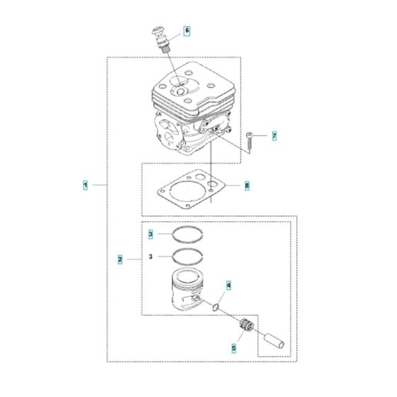 Cylinder Assembly for Husqvarna 545F Brushcutter