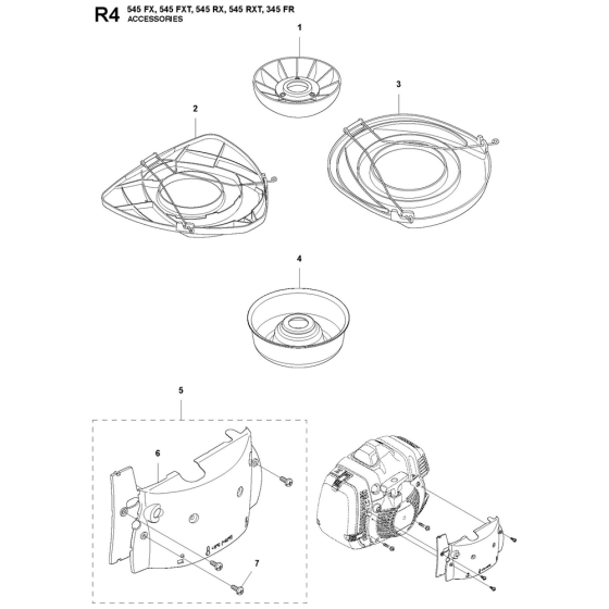 Accessories-2 Assembly For Husqvarna 545FX Brushcutters