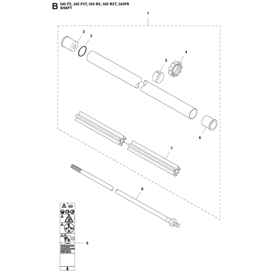 Shaft Assembly For Husqvarna 545FX Brushcutters