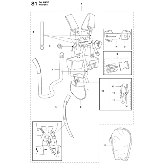 Harness Assembly For Husqvarna 545FX Brushcutters