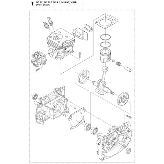 Short Block Assembly For Husqvarna 545FX Brushcutters