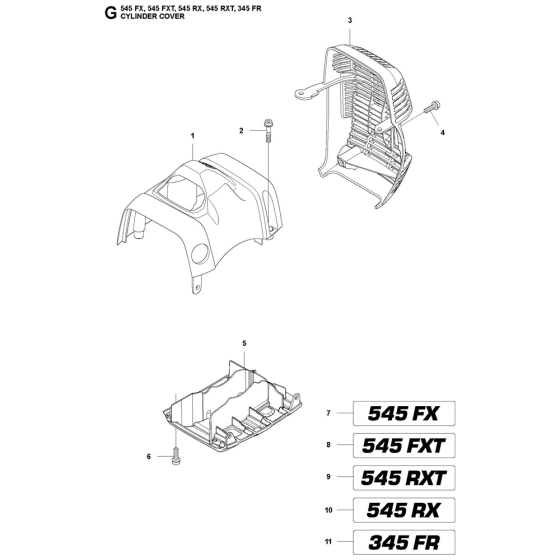 Cylinder Cover Assembly For Husqvarna 545FX Brushcutters