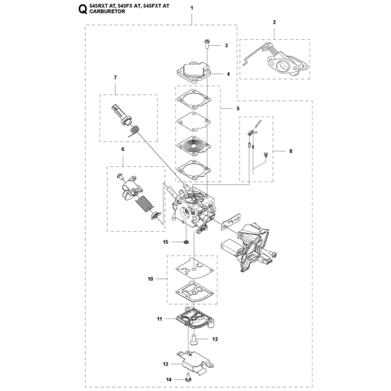 Carburetor Assembly For Husqvarna 545FXAT Brushcutters