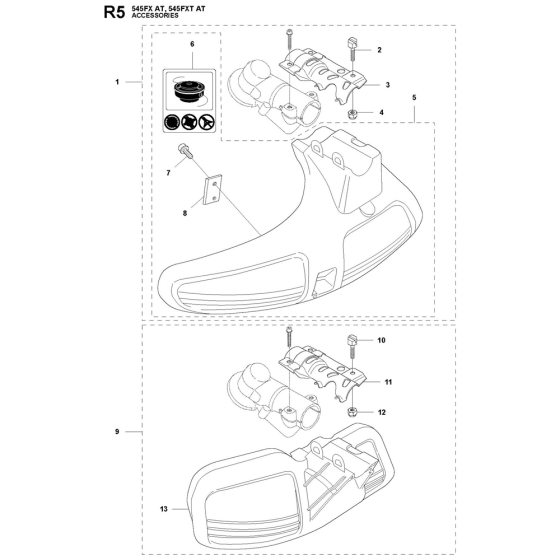 Accessories Assembly For Husqvarna 545FXAT Brushcutters