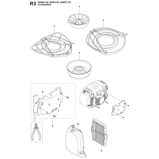 Accessories-2 Assembly For Husqvarna 545FXAT Brushcutters