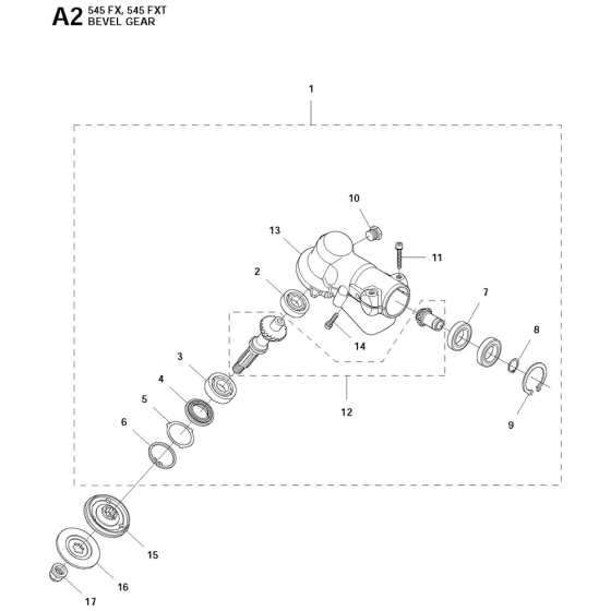 Bevel Gear Assembly For Husqvarna 545FXt Brushcutters