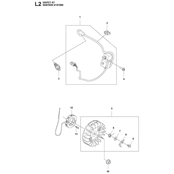 Ignition System Assembly For Husqvarna 545FXTAT Brushcutters