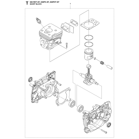 Short Block Assembly For Husqvarna 545FXTAT Brushcutters