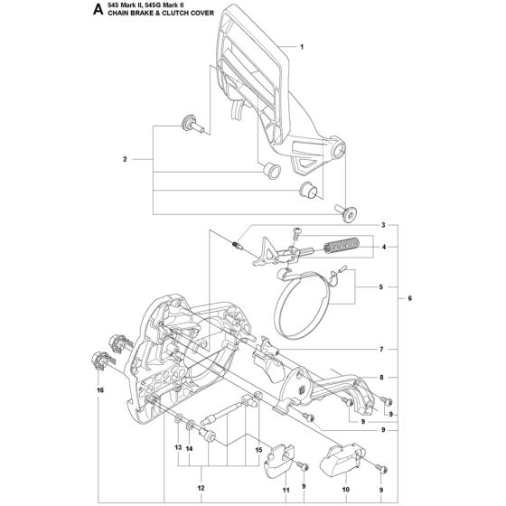 Chain Brake, Clutch Cover Assembly for Husqvarna 545G Mark II Chainsaw