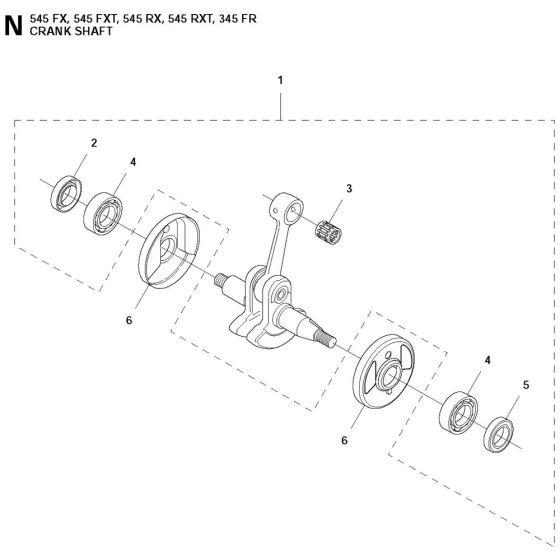 Crankshaft Assembly For Husqvarna 545RX Brushcutters