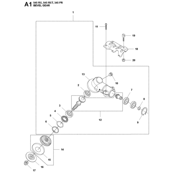 Bevel Gear Assembly For Husqvarna 545RXT Brushcutters