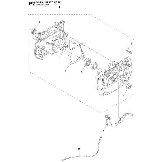 Crankcase Assembly For Husqvarna 545RXT Brushcutters