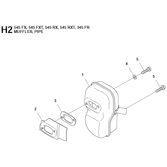 Muffler-3 Assembly For Husqvarna 545RXT Brushcutters