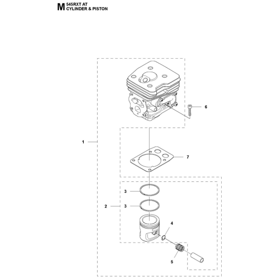 Cylinder Piston Assembly For Husqvarna 545RXTAT Brushcutters