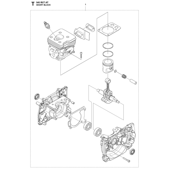 Short Block Assembly For Husqvarna 545RXTAT Brushcutters