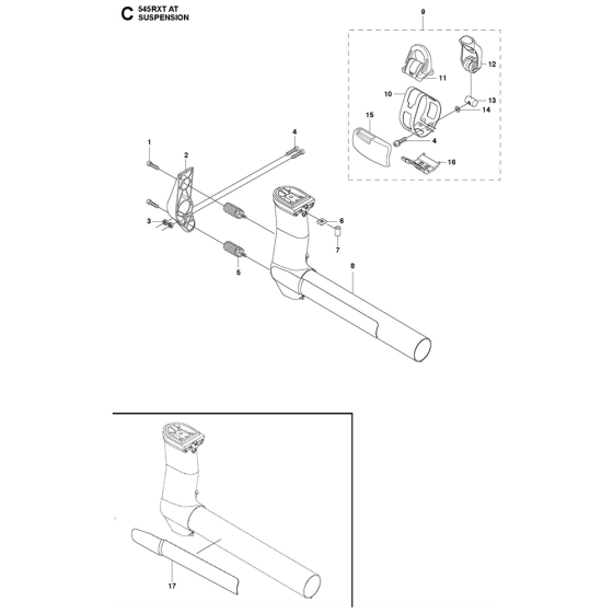 Suspension Assembly For Husqvarna 545RXTAT Brushcutters