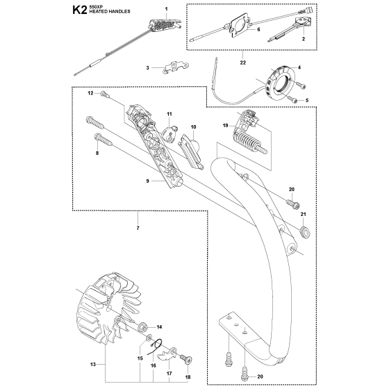 Handle Heated Assembly For Husqvarna 550XP-XPG Chainsaw 