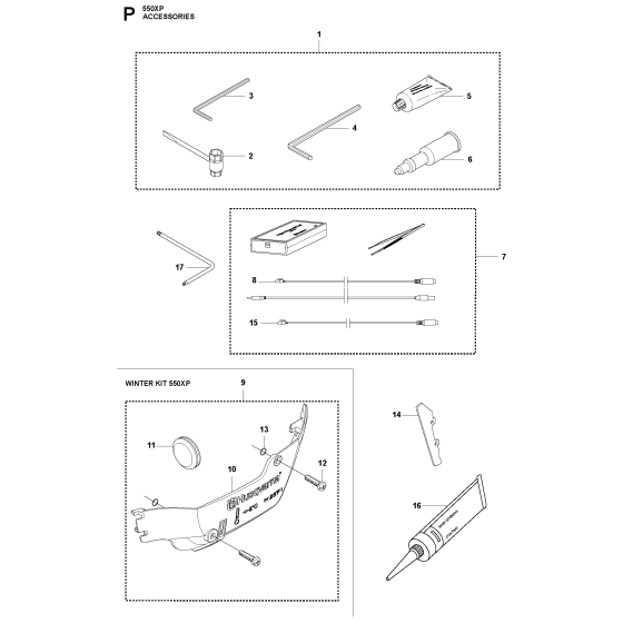 Accessories Assembly For Husqvarna 550XP-XPG Chainsaw 