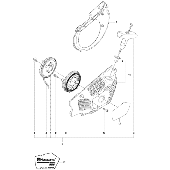 Starter Assembly For Husqvarna 556 Chainsaw 