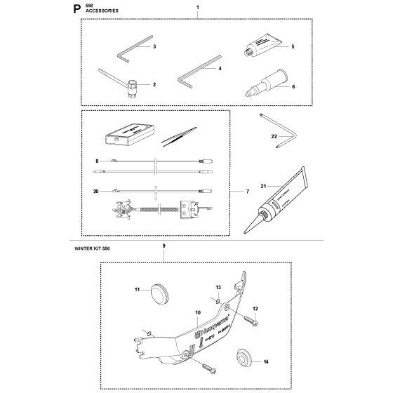 Accessories Assembly For Husqvarna 556 Chainsaw 