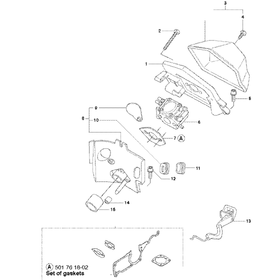 Carburetor & Air Filter Assembly For Husqvarna 55 Rancher Chainsaw 